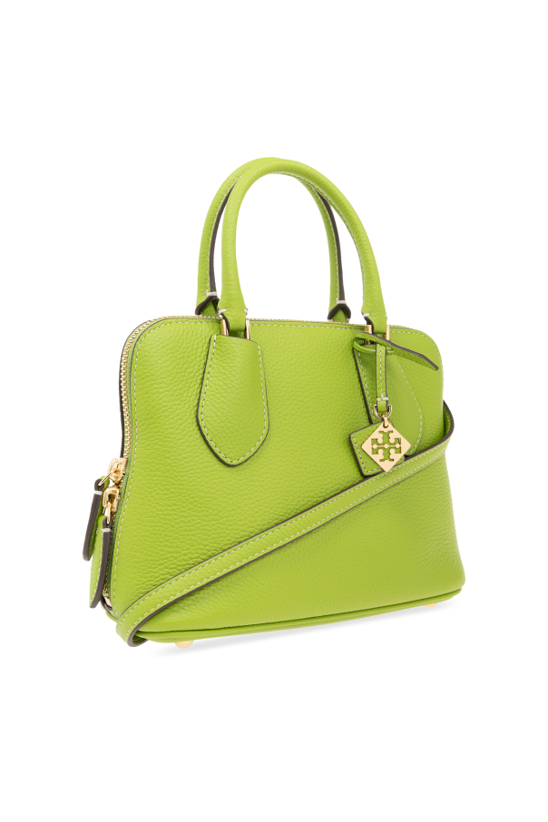 国内発送♪最安値！TORY BURCH ☆ MINI SADDLEBAG（Green Olive) Tory Burch Dark Green Leather Crossbody Bag | italist